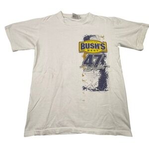 Bush's Best Bill Elliott 47 NASCAR Racing T Shirt White Mens
